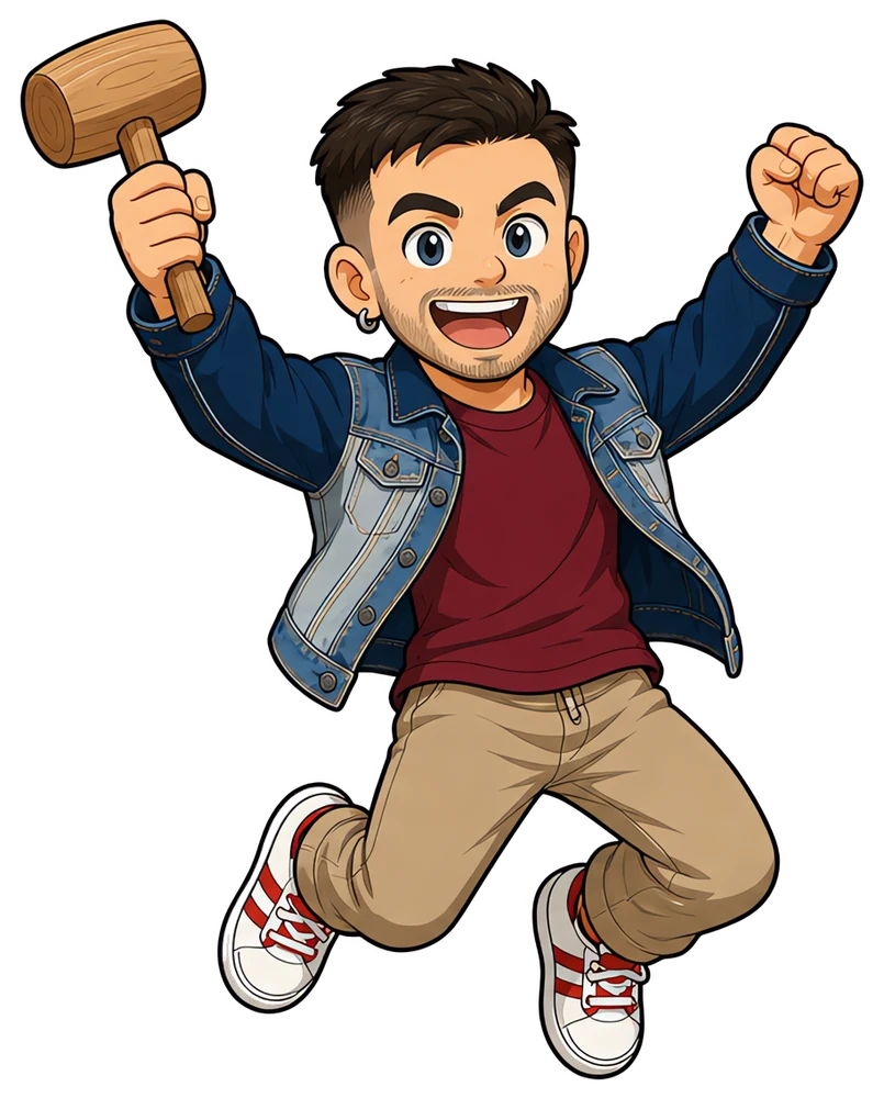 Juan dibujado como personaje de Txapela